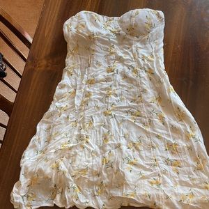 White and yellow flower dress